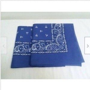 Mens Bandana BLUE  FACE Mask Bandanna Scarf Biker Cowboy Wrap Costume Two Pack